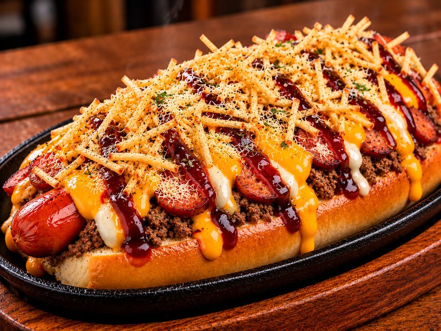 Hot dog na chapa com calabresa