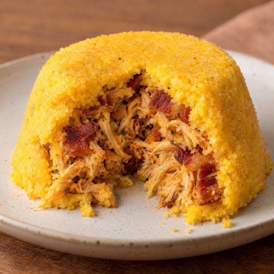 Cuscuz Recheado de Frango / Bacon